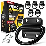 PAMAZY 6PCS Heavy Duty Steel D Rings Tie Down