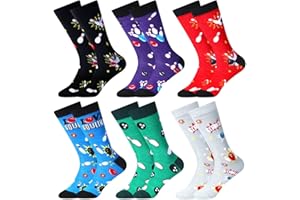 Xaatren 6 Pairs Funny Bowling Soccer Volleyball Baseball Golf Socks Unisex Novelty Ball Socks Christmas Gifts