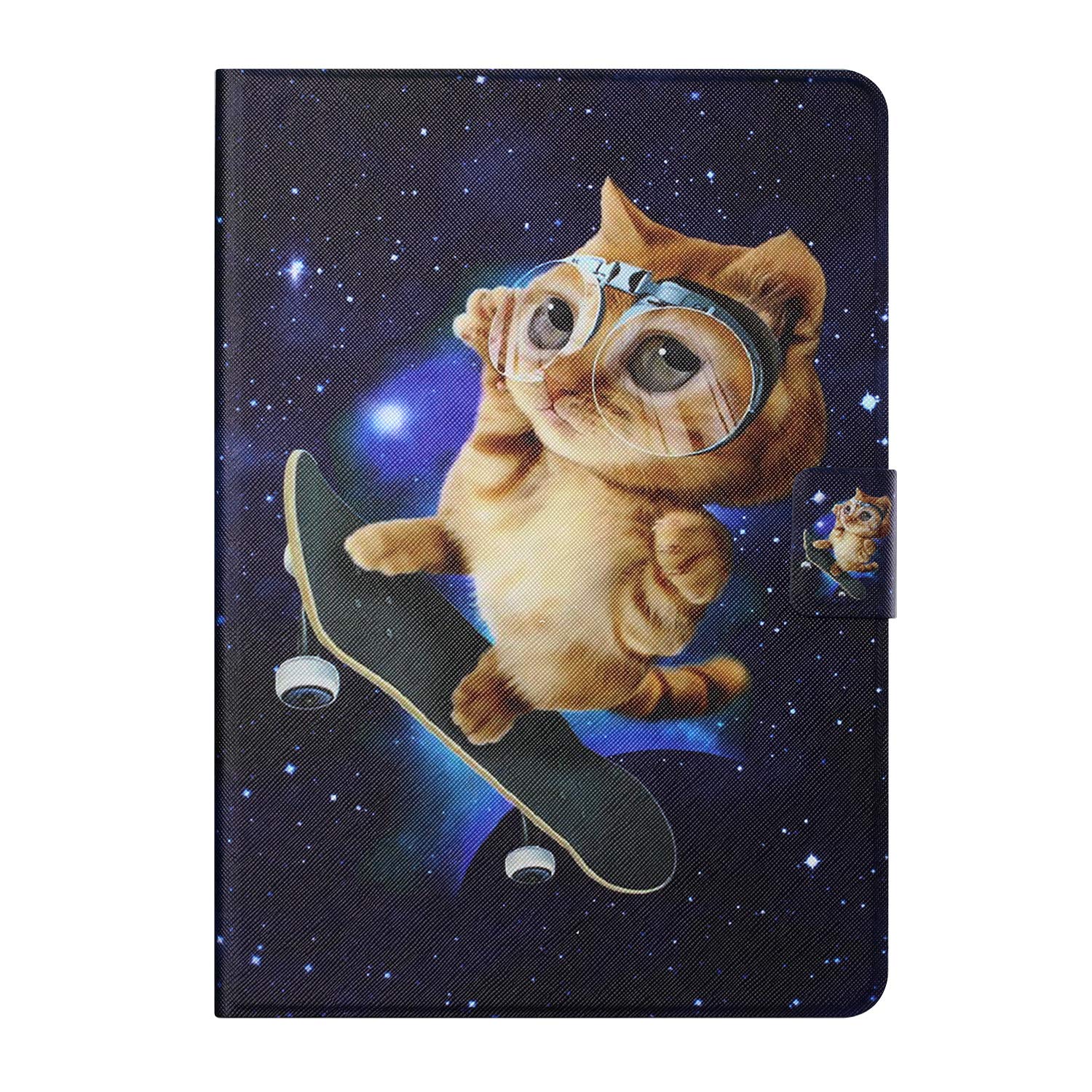 Case for Samsung Galaxy Tab A7 2020 10.4 inch(SM-T500/T505/T507) Tablet Protective Leather Cover Folio Magnetic auto sleep wake Slim Lightweight with Flip Stand Card Holder (Skateboard cat)