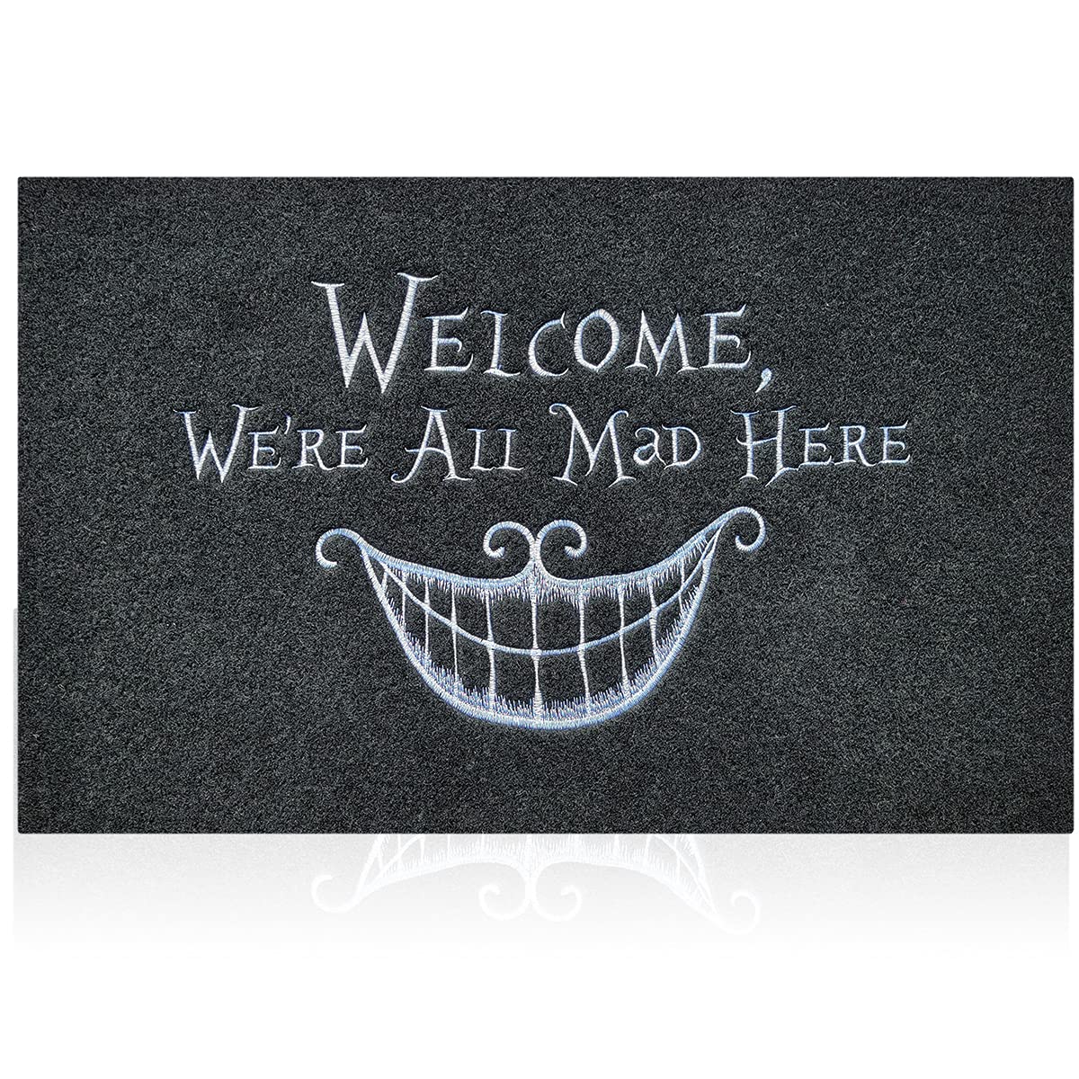 AOAOPQ Funny Door Mats Outdoor Welcome Mats Indoor with Natural Rubber Backing,Smiley Doormats for Entryway Front Back Door Hallway Garage Entrance Mats 45x70 cm Black