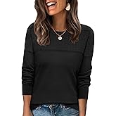 WIHOLL Sweaters for Women Crewneck Crochet Tops Long Sleeve 2025 Fall Winter Outfits Fashion Clothing