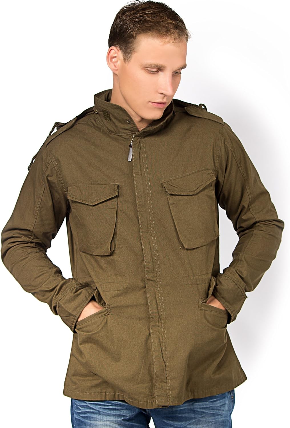 Brave Soul Mens Cotton Jacket Military M65 Field Jackets Heavy Twill