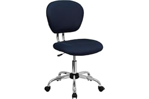 Flash Furniture H-2376-F-NAVY-GG Mid-Back Navy Mesh Task Chair with Chrome Base