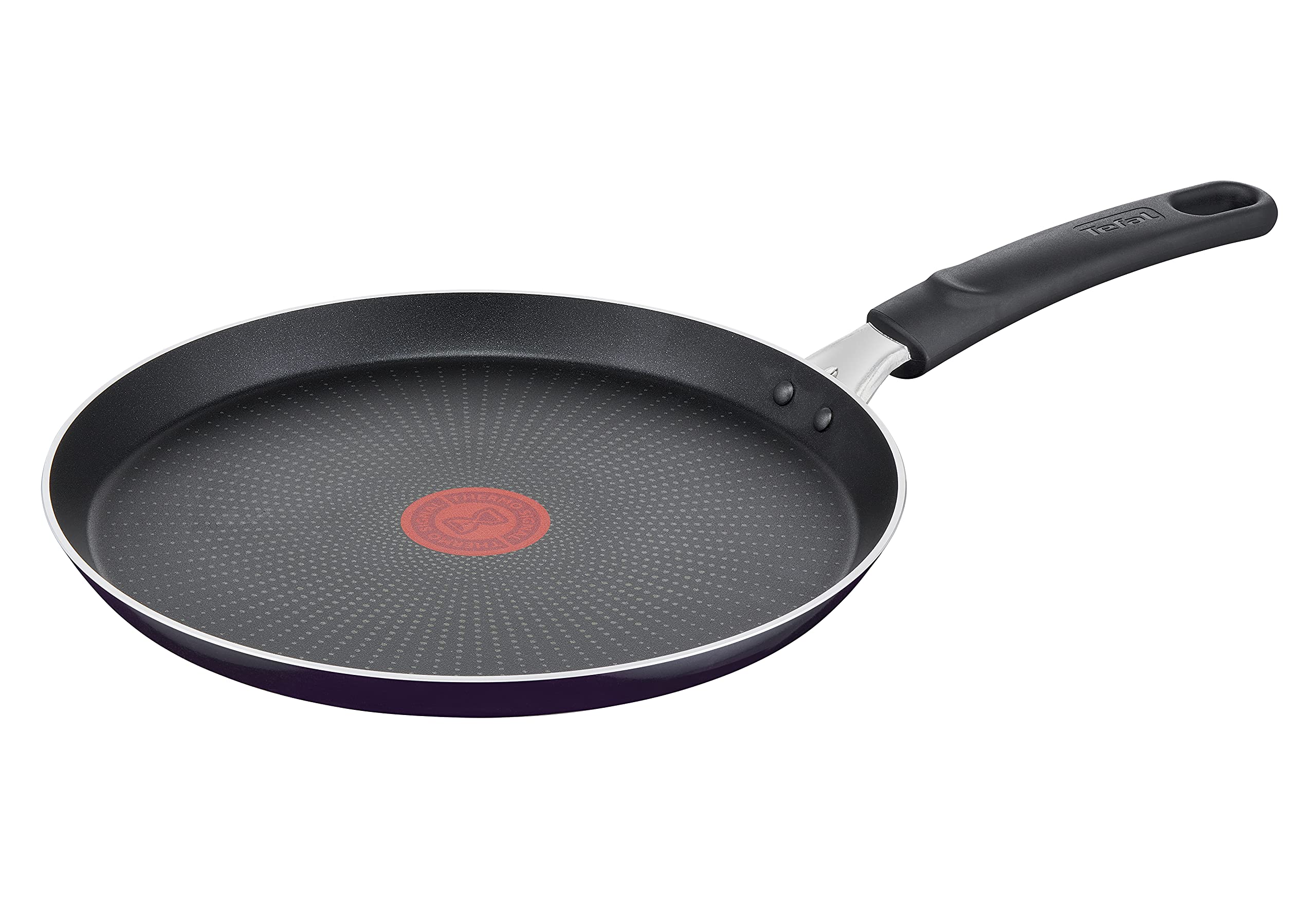 Tefal D52610 Resist crepe pan 25 cm | safe titanium non-stick coating | thermal signal temperature indicator | easy cleaning | flame protect technology | black | not suitable for induction