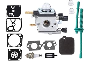 Hippotech Carburetor with Primer Bulb Air Filter Fuel Filter Line Fits for Stihl BG45 BG46 BG55 BG65 BG85 BR45C SH55 SH85 Blo