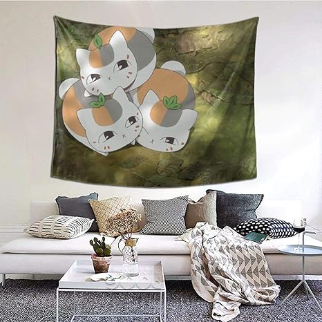 Amazon Co Jp ニャンコ先生 タペストリー ポスター かわいい 壁飾り 多機能壁掛け 装飾布 おしゃれ 個性ギフト寝室 新築祝い 結婚祝い プレゼント 壁掛け 約 152 130cm ホーム キッチン