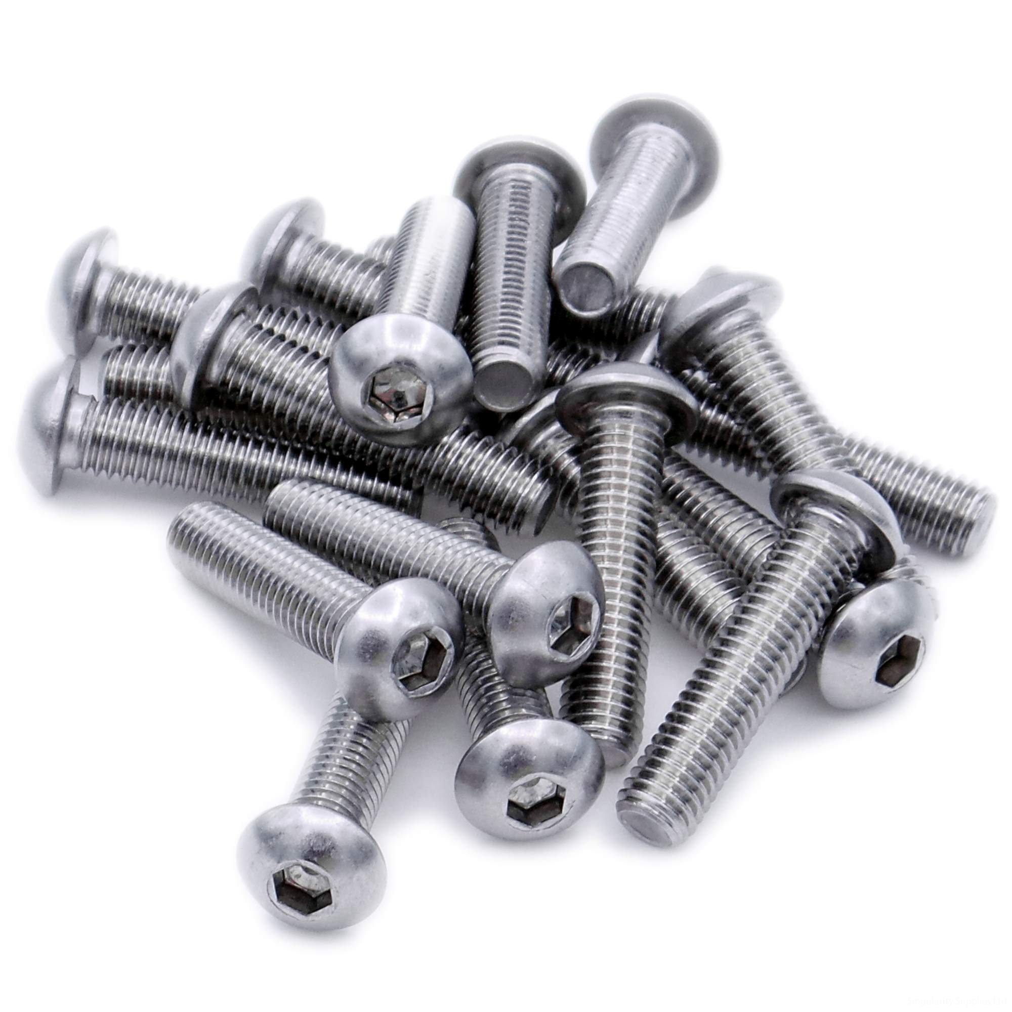 M8 (8mm x 12mm) Hex Socket Button Machine Screw (Bolt) - Stainless Steel (A2) (Pack of 20)