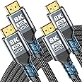 10K 8K HDMI Cable 2.1, 5FT 2-Pack Ultra HD Cable High-Speed Lead 48Gbps, HDMI Braided Cables (8K@60Hz 7680x4320, 4K@120Hz) Su