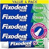 Fixodent Plus Scope Denture Adhesive Cream, Mint, 2.0 oz (4-Pack) &ndash; Strong False Teeth Glue