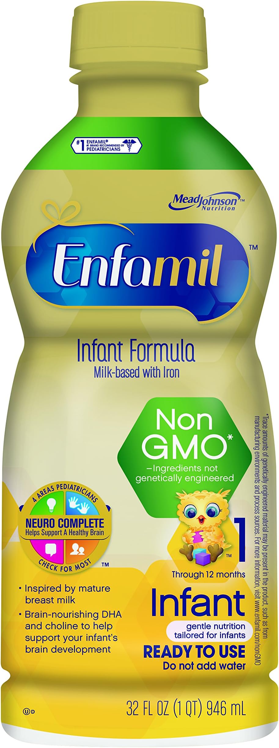 Enfamil Infant Non-GMO Baby Formula, 32 Fl Oz, 6 Count