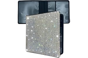 ERWUBA Rhinestone Bling Car Registration and Insurance Document Holder, Glitter Leather Vehicle Glove Box Organizer Magnetic Closure Card Wallet Case Colorful small