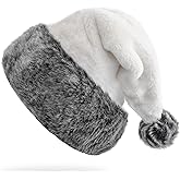 MROMT Santa Hat Adult Plush Xmas Fluffy Christmas Hat for Men Women Adults