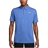 Nike Men's Dri-FIT Tour Golf Polo, 4-Way Stretch, Sweat-Wicking, Structured Collar, Chest & Back Swoosh Logo, Seasonal Colors (Comet Blue | White (Honeycomb), Large)