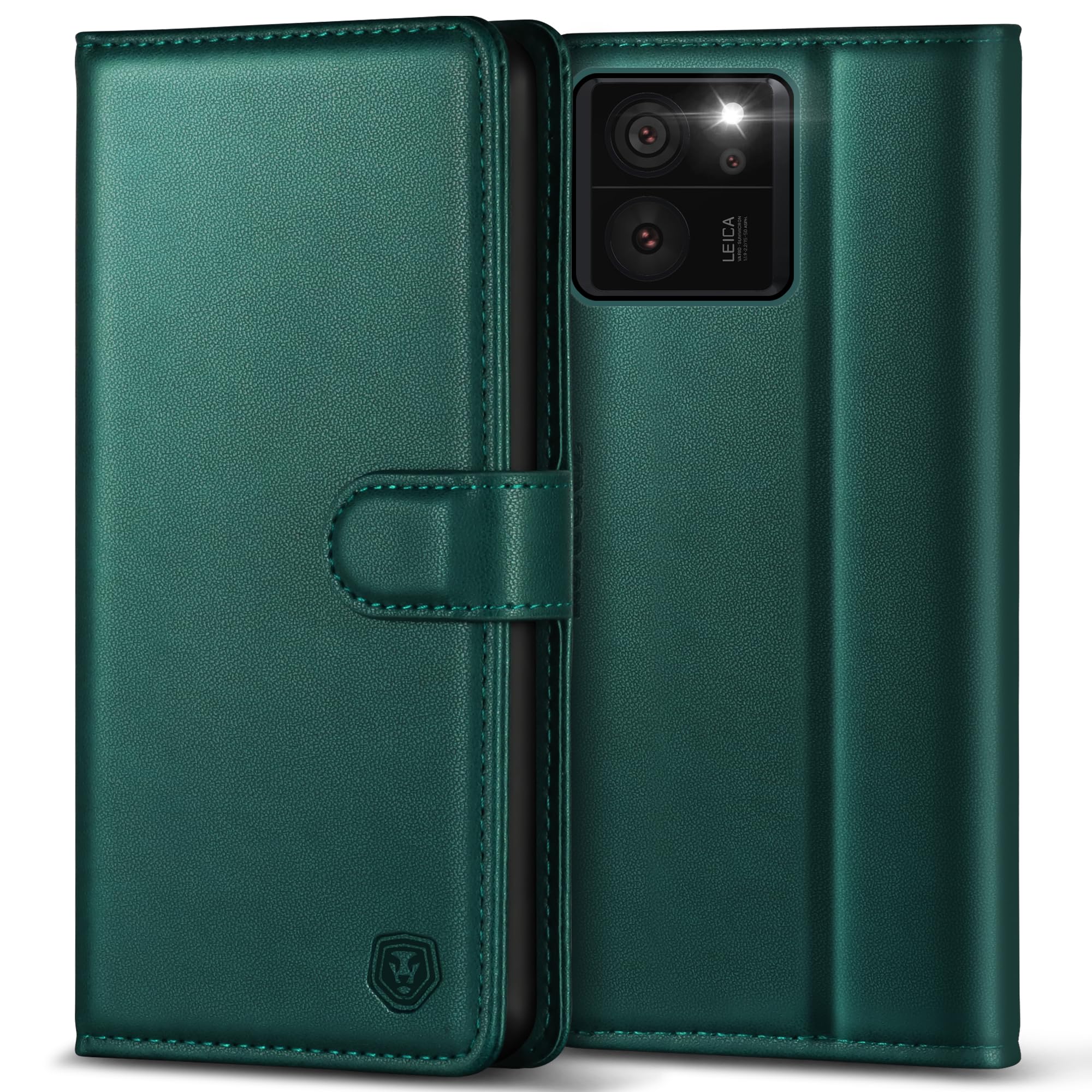 Mobile Phone Case for Xiaomi 13T/13T Pro Case Premium PU Leather Xiaomi 13T 5G Flip Case Wallet Card Slot Stand Magnetic Case Mobile Phone Cover Protective Case for Xiaomi 13T Pro 5G - Green