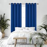 Deconovo Thermal Insulated Curtains Blackout Eyelet Royal Blue W52 x L45 Pair view 5
