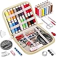 Coquimbo Sewing Kit for Adults, Kids, Beginner, Traveler, Portable Sewing Supplies Contains Soft Tape Measure, Scissors, Thimble, Thread, Sewing Needles (White, M)