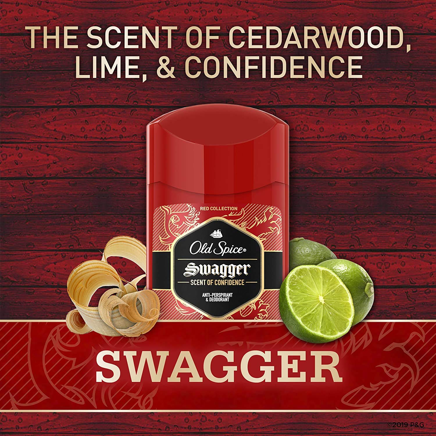Old Spice Antiperspirant and Deodorant for Men, Red Zone Collection, Swagger Invisible Solid, Lime & Cedarwood Scent 2.6 Oz (Pack of 6) : Antiperspirant Deodorants : Beauty