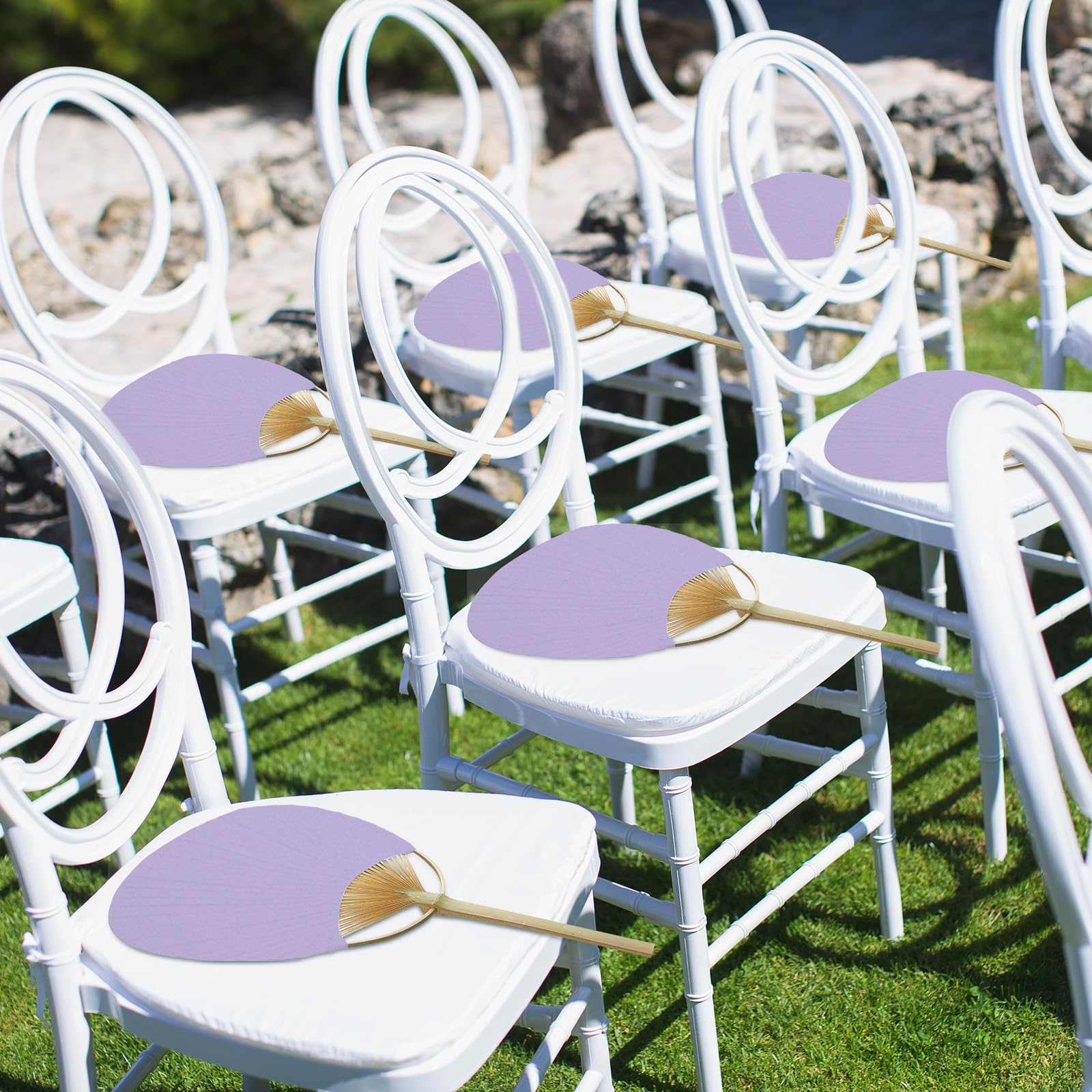 Geelin 50 Pcs Paddle Fan Bulk For Wedding Guests Decorative Fans