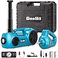 SEESII Electric Car Jack Kit: 5 Ton 12V Hydraulic Jack with Electric Impact Wrench and Tire Inflator Pump, 6.1-17.7 Inch Lift Range for SUV/Truck/Sedan Emergency Roadside Tire Change & Garage Repair