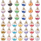 Craftdady 52 pcs 16 mm Glass Ball Charms Colorful Crystal Ball Pendants with Shining Stars Sequins for Earring Pendant Necklaces DIY Jewelry Making Christmas Tree Decoration, 13 Colors