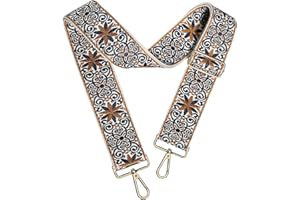 LINKSANDT Purse Straps Replacement Crossbody, Bag Strap Guitar Straps for Handbags, Shoulder Strap for Bag with Embroidery Pattern