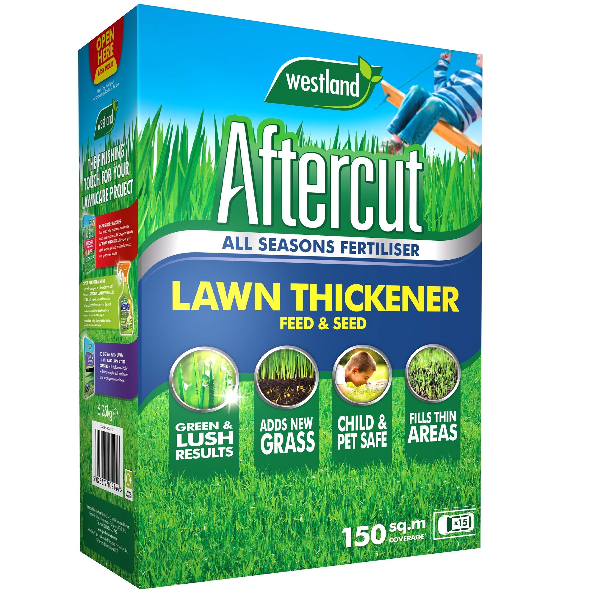 Aftercut 20400322 Lawn Thickener Feed and Seed, 150 m2, 5.25 kg, Green