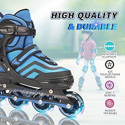JUSUEN Inline Skates for Kids,Adjustable Roller
