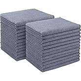 AIDEA Microfiber Cleaning Cloth 24 Pack, Microfiber Towels for Cars, Soft & Absorbent Cleaning Rags, Premium Lint Free Shop Towels for House, Kitchen, Car, 12inx16in, Grey