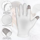 Sibba 3 Pairs Medium Touch Screen Moisturizing Gloves White Cotton view 2