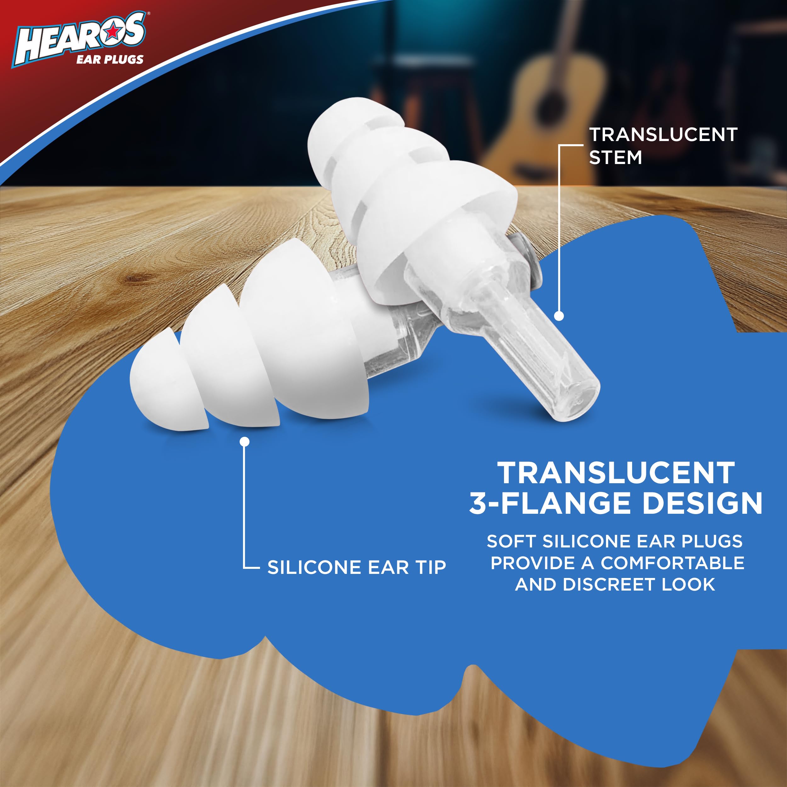 HEAROS High Fidelity Musician Ear Plugs Ultimate In Comfortable And Hearing Protection Professional Musicians Earplugs Noise Cancelling Earplugs For Concerts Motorcyclists Loud Events (1 Pair)