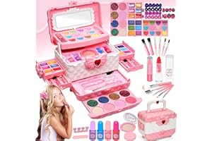 HERAPFANN Kids Makeup Sets for Girls - Kids Makeup Sets for Girls 5-8, Maquillaje para Niñas, Play Make Up Kit, Best Toys for Little Girl,Princess Toddler Kid Stuff, Ages3456789 10 Year Old Girl Birthday Gifts