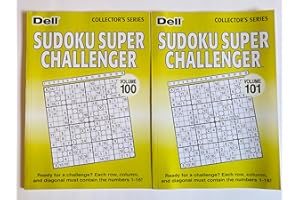 Volumes 100 and 101 of Sudoku Super Challenger. Sunday Size 16 Grid Puzzles by Dell Collector's Series Penny Press