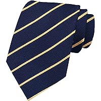 Corbata A Rayas Azul Marino Con Lana