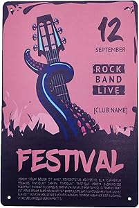 AIQIBAO Metal Vintage Tin Sign Decor-Rock Festival for Movie House Bar Pub Funny Wall Retro Art Sign 12