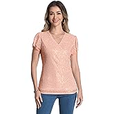 Omertshirt Women Sparkly Sequin Tops Short Sleeve Glitter Dressy Blouses Party Club Ruffle Shirts