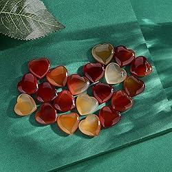 20 PCS Natural Heart Healing Crystals Red Carnelian
