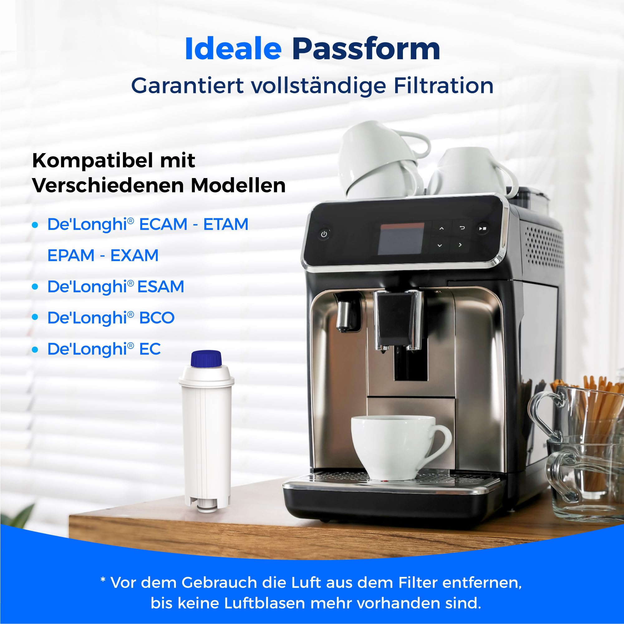 Waterdrop Filterkartuschen, Ersatz für De'Longhi® Wasserfilter DLSC002, Kompatibel mit De'Longhi® Magnifica® S, Eletta® Explorer, Dinamica® und ECAM-Serie, Kaffeeautomat und Espressomaschine (6) 4