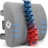 Samsonite Memory Foam Lumbar Support Pillow for Office Chair, Gaming Chair &amp; Car Seat Automotive Use, Ergonomic Back Cushion, Work from Home Essentials, Office Essentials for Sitting Comfort, Grey