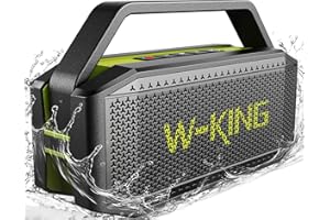 Portable Bluetooth Speaker 100W(Peak) Loud with Deep Bass, W-KING IPX6 Waterproof Speakers Bluetooth Wireless, 60W Ex-large Passive Radiator/40H/EQ/Dual Pairing/TF/AUX, Party Big Large Outdoor Boombox