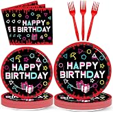 96pcs Squid Birthday Plates and Napkins Squid Party Supplies Survival Theme Disposable Tableware Set for Kids Men Women Retro Challenge Theme Birthday Party Supplies Decoration Serve 24