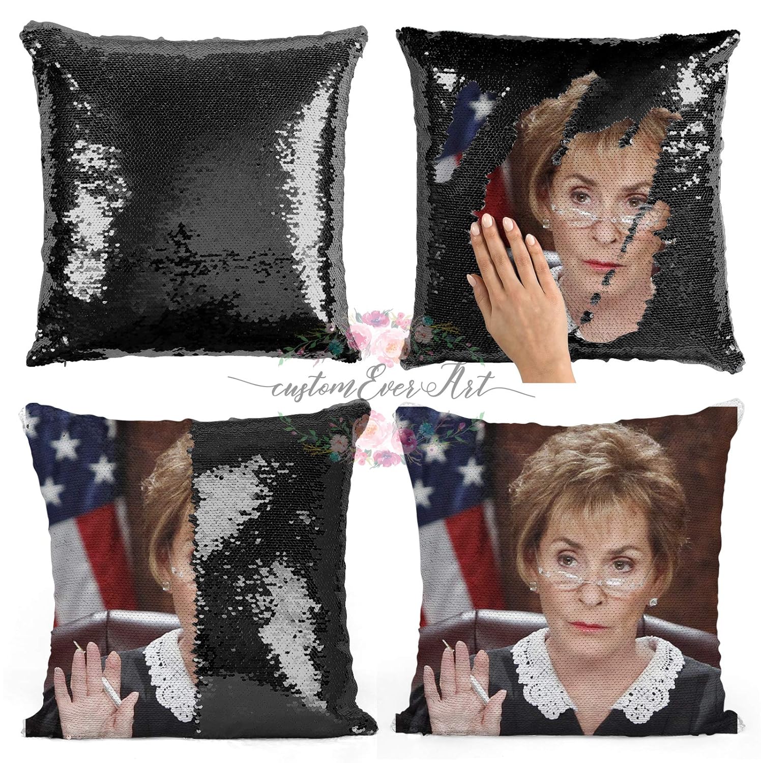 two way sequin pillow