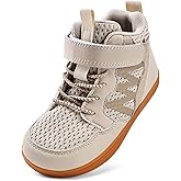 WateLves Toddler Little Kids Wide Barefoot Shoes Girls Boys Boots Breathable High Top Adjustable Strap Sneakers Lightweight Sport Athletic Zero Drop