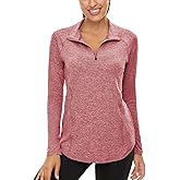 LURANEE Womens UPF 50+ Long Sleeve 1/4 Zip Pullover Athletic Hiking Running Workout Tops