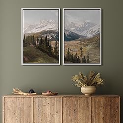 MUDECOR Framed Canvas Print Wall Art Alpine Meadow