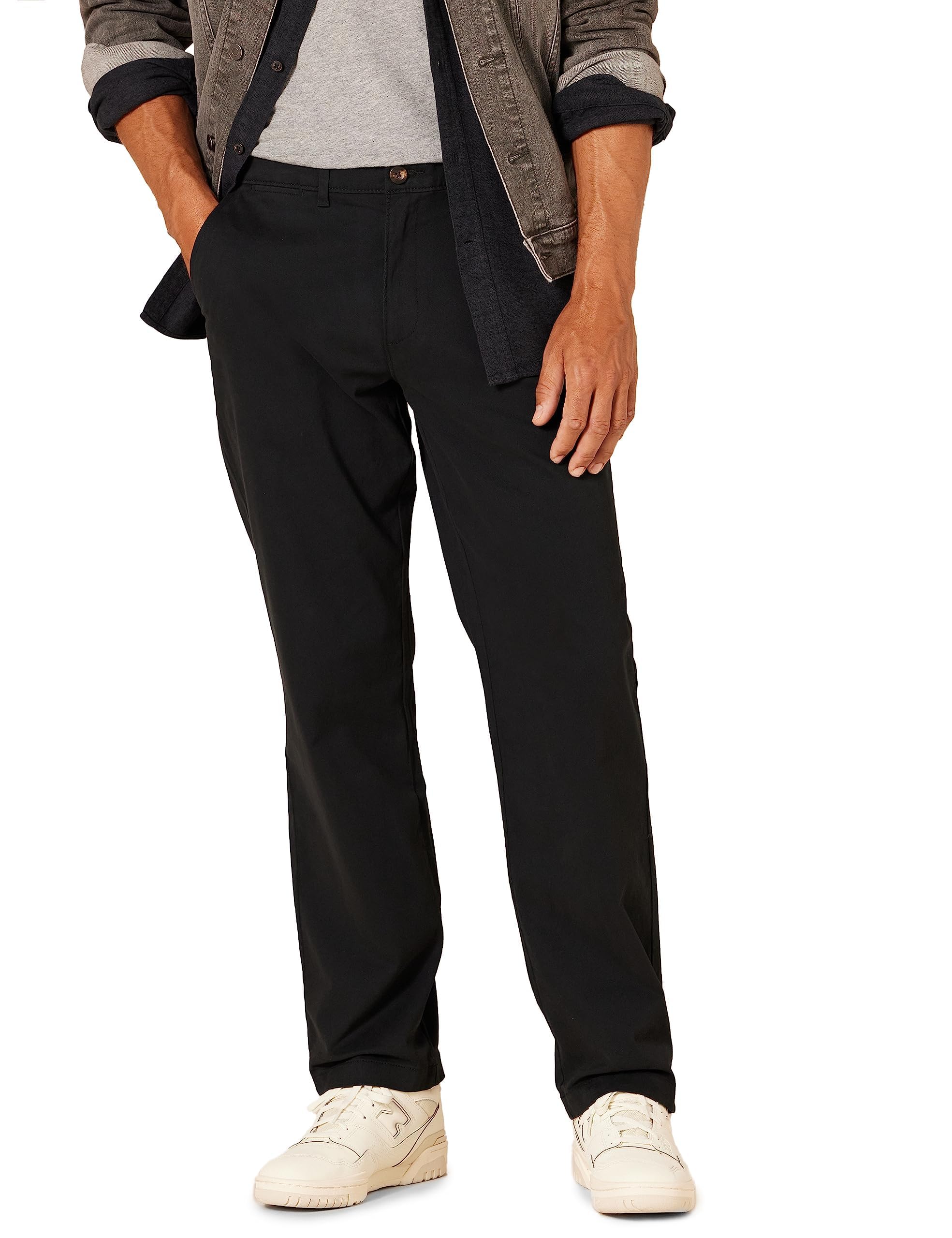 Photo 1 of Amazon Essentials Men's Classic-Fit Casual Stretch Chino Pant, Black, 38W x 32L