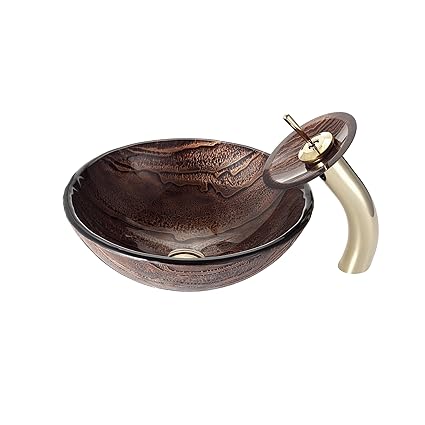 Kraus C Gv 398 19mm 10g Gaia Glass Vessel Sink And Waterfall