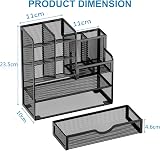 Marbrasse Mesh Desk Organiser Multifunctional Pen Holder Black view 4