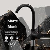 Hapilife Matt Black Kitchen Tap Single Lever 360 Swivel Spout UK Fittings view 5