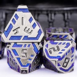 OGCOPHEN Metal DND Sci-fi Dice Set 7PCS Stripe