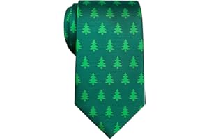 Retreez Christmas Tree Pattern Woven Microfiber Men's Tie